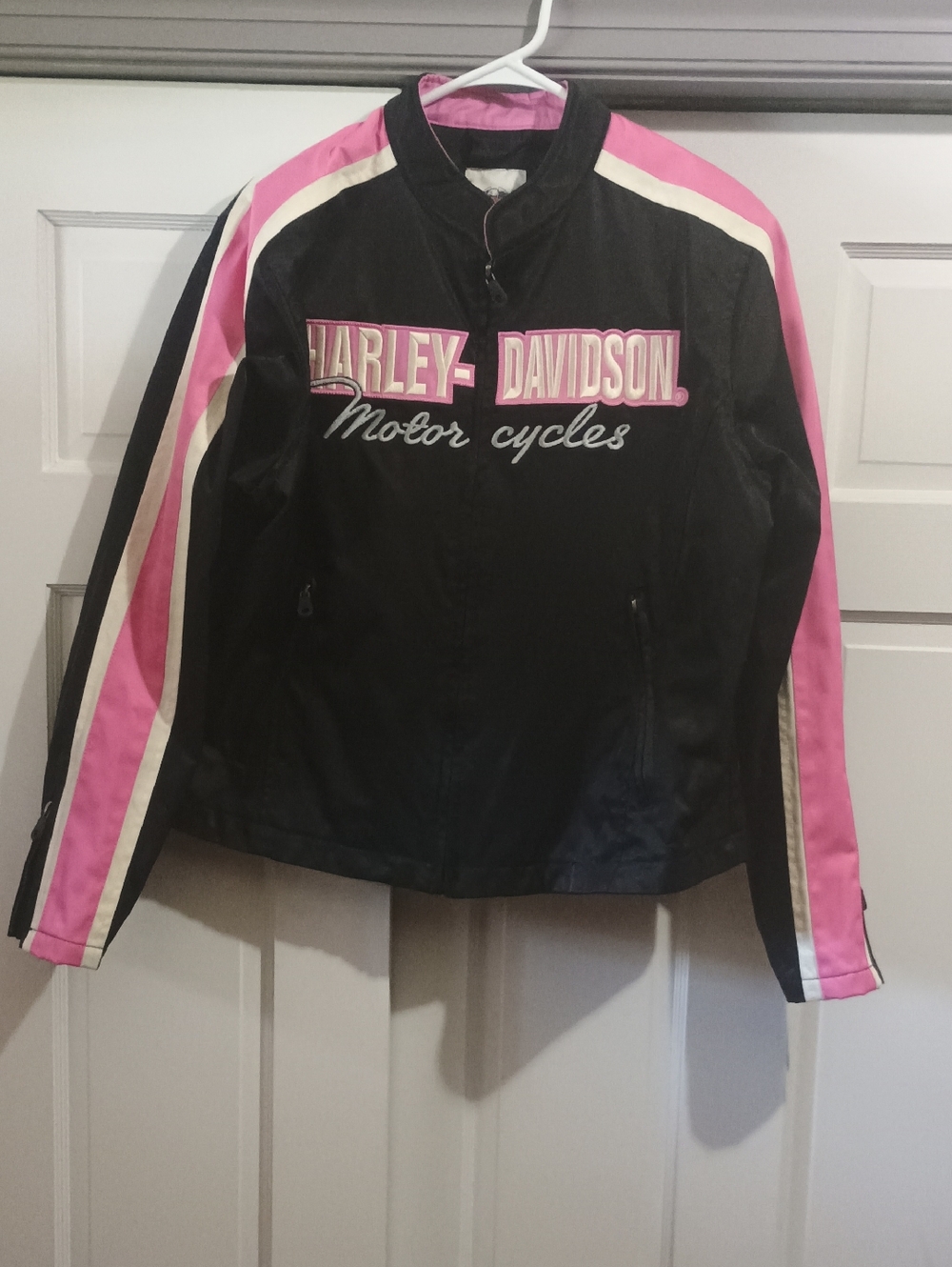 Harley-Davidson Black, Pink & Cream Women's Jacket. Size XL
